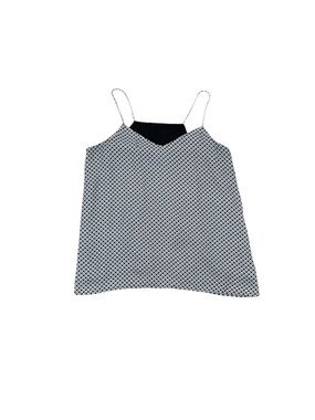 AKA Black And White Geometric Pattern Flowy Cami Top Women’s Size Small Retro